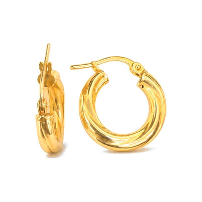 Aretes de Dama Oro 10k Argolla Chica Espiral