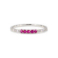 Anillo de Dama Oro Blanco 14k Rubí Natural y Diamante