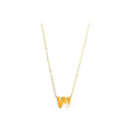8mm Collar Oro 14k Inicial con Diamantes Naturales