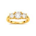 Anillo de Matrimonio para Dama Oro 10k Tres Piedras Trinity