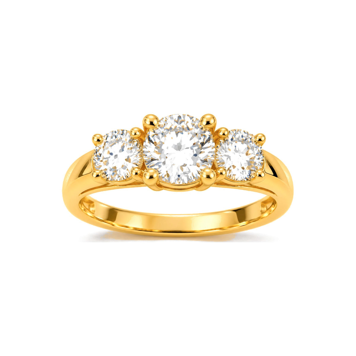 Anillo de Matrimonio para Dama Oro 10k Tres Piedras Trinity
