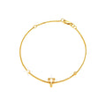 7mm Brazalete de Dama Oro 14k Inicial Pavé con Diamantes Naturales