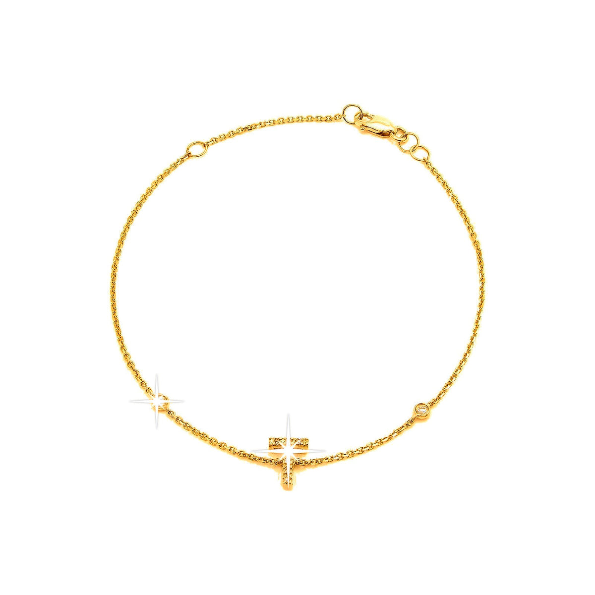7mm Brazalete de Dama Oro 14k Inicial Pavé con Diamantes Naturales