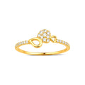 Anillo de Dama Oro 14k Racimo con Gota y Corazón
