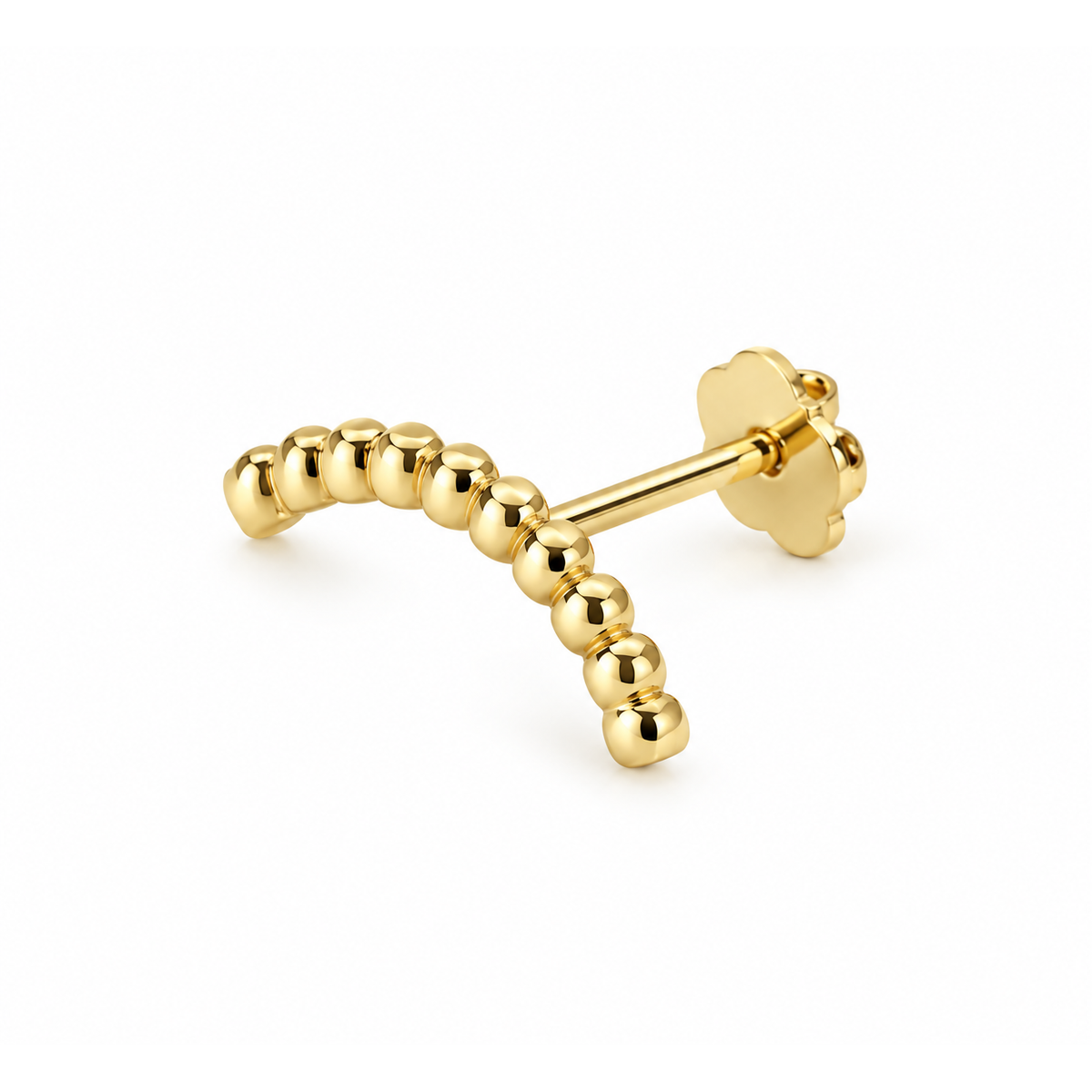 Piercing de Cartílago Oro 14k Curva de Bolitas