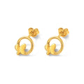 Aretes de Dama Oro 10k Circulo con Mariposa