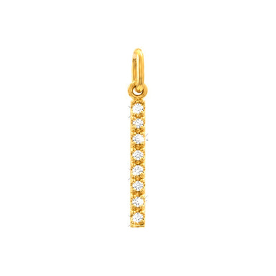 Dije Letra I Oro 14k con Diamantes Naturales