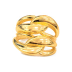Anillo de Dama Oro 10k Eslabones Tejidos