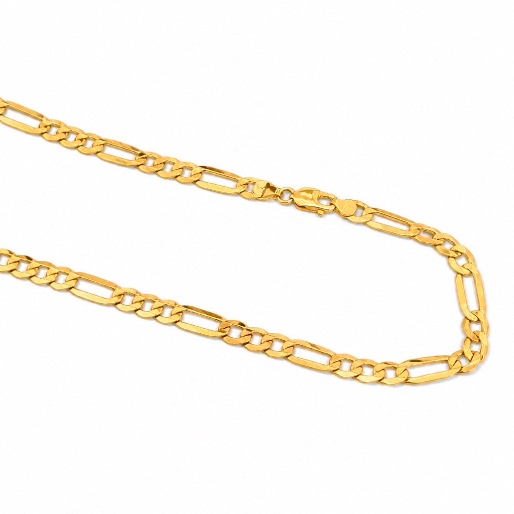 Cadena Oro 14k Figaro Semisólida 6.5mm
