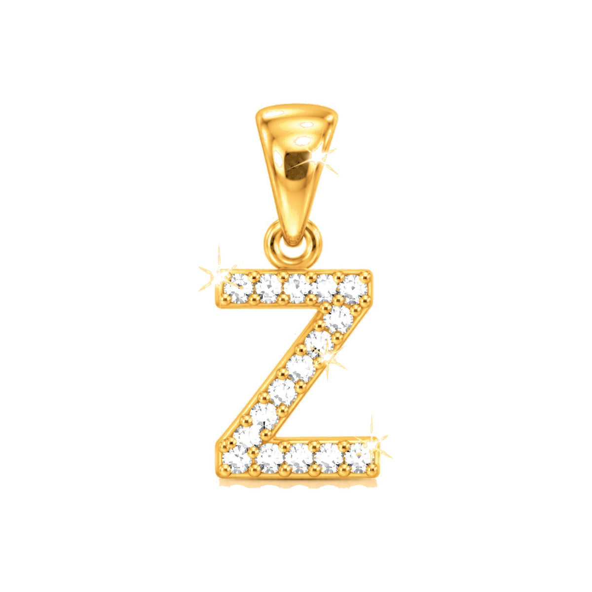 Dije Letra Z Oro 10k con Diamantes Naturales
