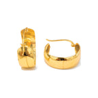 Aretes de Dama Oro 10k Aro Grueso Abombado Moderno