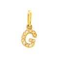 12mm Dije Oro 14k Inicial Pavé con Diamantes Naturales