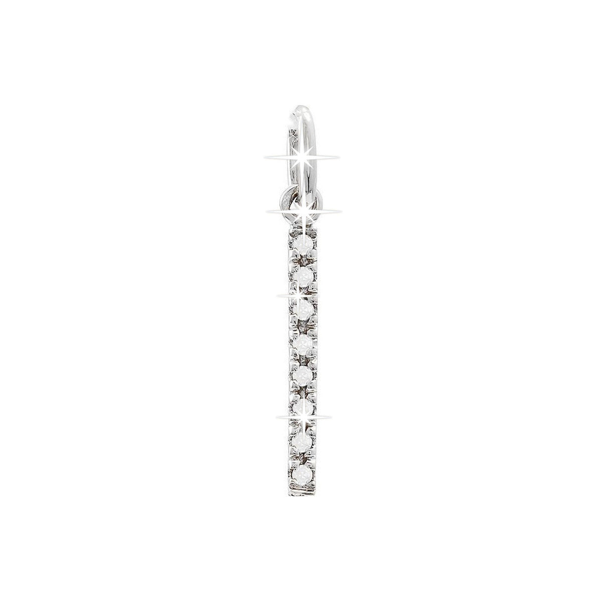 1.5x18mm Dije Oro Blanco 14k Barra Pavé con Diamantes Naturales