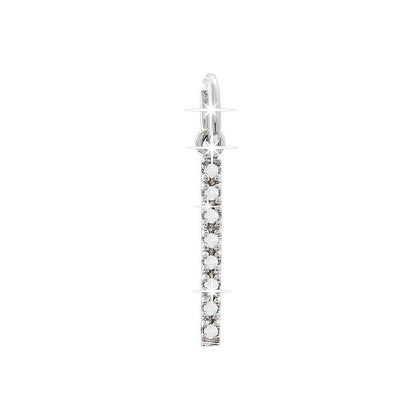 1.5x18mm Dije Oro Blanco 14k Barra Pavé con Diamantes Naturales