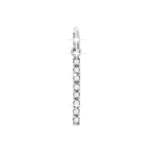 1.5x18mm Dije Oro Blanco 14k Barra Pavé con Diamantes Naturales