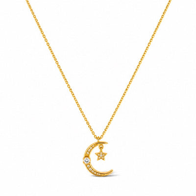 Cadena Oro 14k con Dije Luna y Estrella