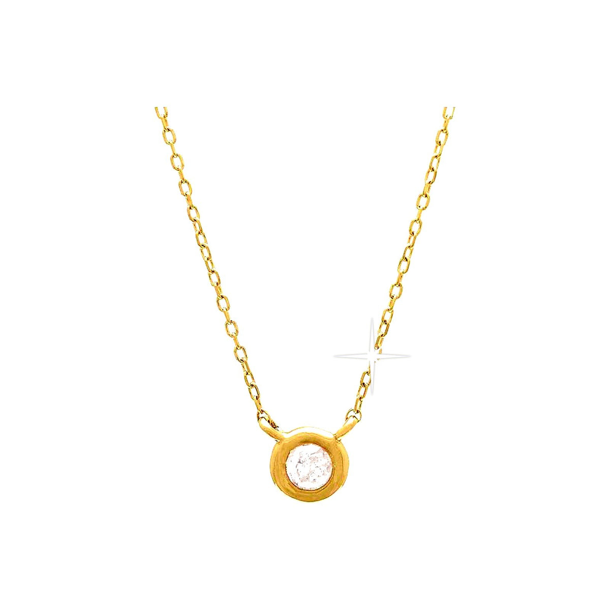 5mm Collar Oro 14k Redondos con Diamantes Naturales