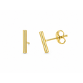 Aretes de Dama Oro 18k Barra Vertical Acanalada