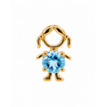 Dije Niña Oro 14k con Topacio Azul