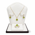 Set Oro 14k Peridoto con Diamantes Naturales
