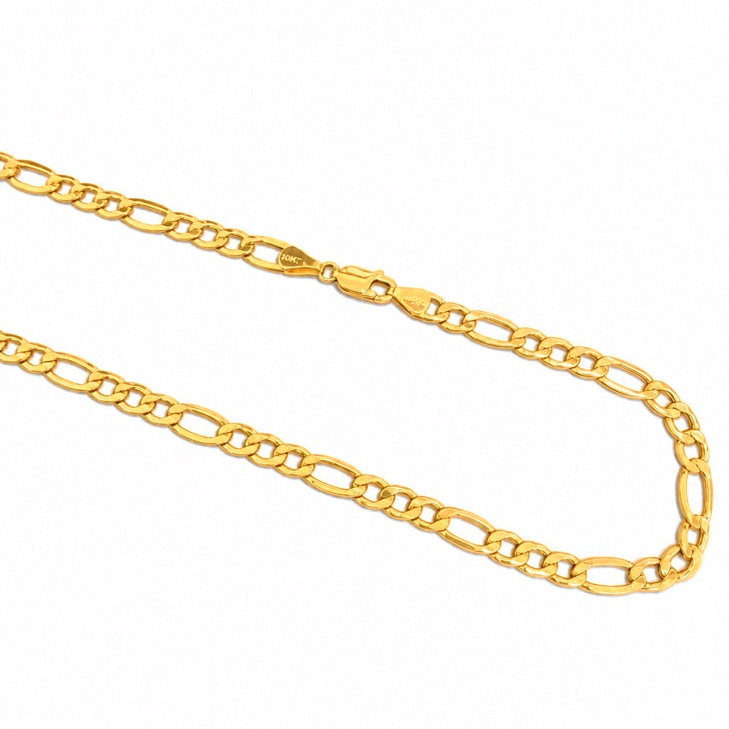 Cadena Oro 10k Figaro Semisólida 6mm