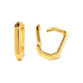Aretes de Dama Oro 10k Aro Angular Facetado