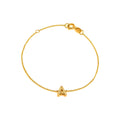 Brazalete de Dama Oro 14k Inicial con Diamantes Naturales