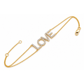 Brazalete de Dama Oro 14k LOVE con Circonios