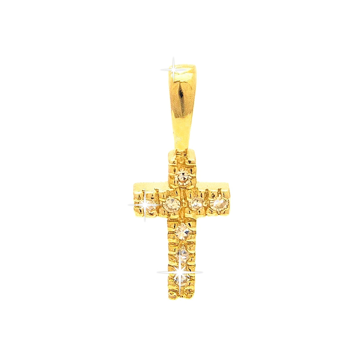 Dije Oro 14k Cruz con Diamantes Naturales