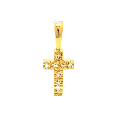 Dije Oro 14k Cruz con Diamantes Naturales