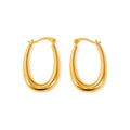 Aretes de Dama Oro 14k Argolla Ovalada Alargada