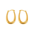 Aretes de Dama Oro 14k Argolla Ovalada Alargada