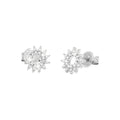 7mm Aretes de Dama Oro Blanco 14k Pavé con Diamantes Naturales