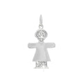 Dije Oro Blanco 14k Niña Pavé con Diamantes Naturales