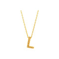 7mm Collar Oro 14k Inicial Pavé con Diamantes Naturales
