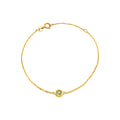 5mm Brazalete de Dama Oro 14k Redondos con Peridoto