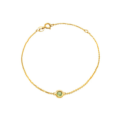 5mm Brazalete de Dama Oro 14k Redondos con Peridoto