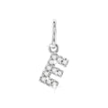 12mm Dije Oro Blanco 14k Inicial Pavé con Diamantes Naturales