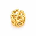 Charm Oro 10k Trébol de Corazones Calado Compatible con Pulseras Europeas
