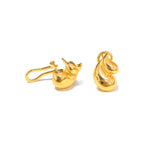 Aretes de Dama Oro 10k Gota Doble Curva