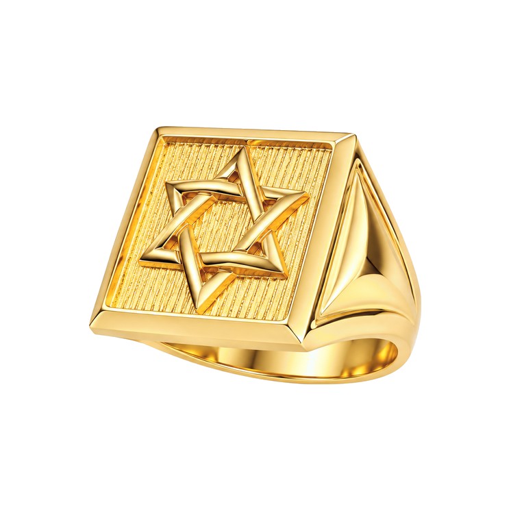 Anillo de Hombre Oro 10k Estrella de David