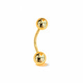 Arete de Ombligo Oro 14k Bolitas Lisas