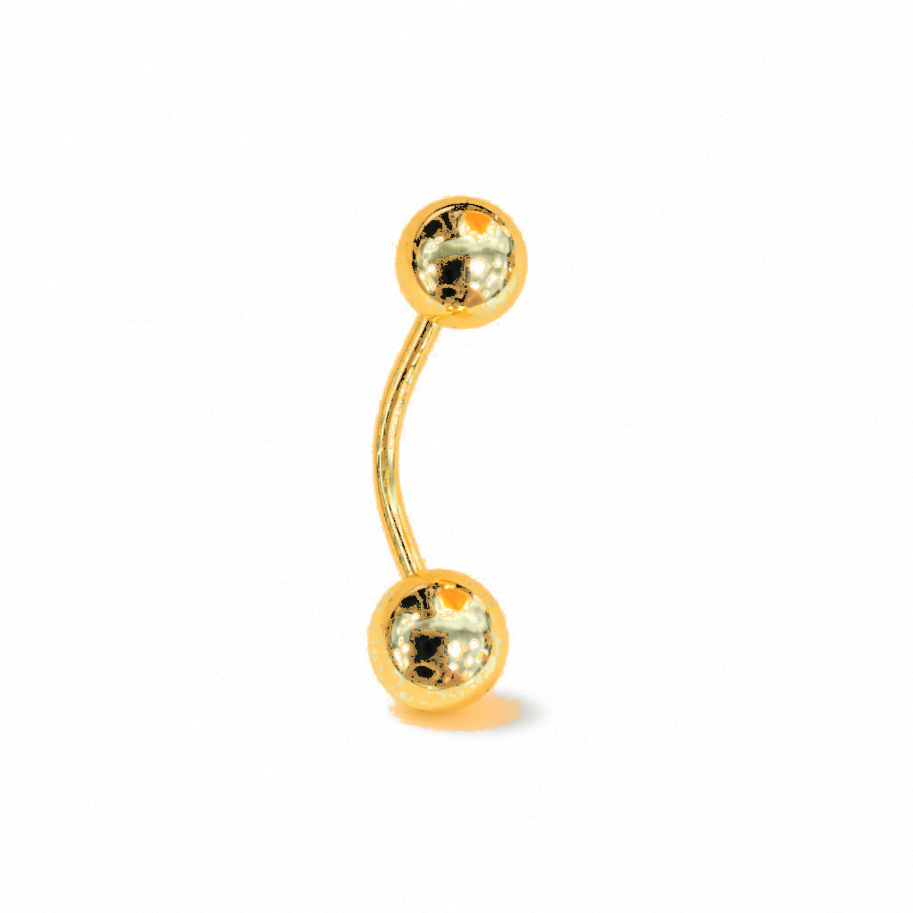 Arete de Ombligo Oro 14k Bolitas Lisas