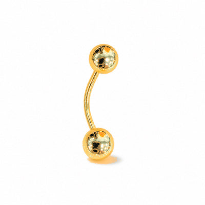 Arete de Ombligo Oro 14k Bolitas Lisas