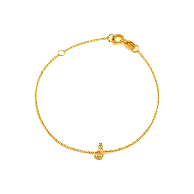 Brazalete de Dama Oro 14k Inicial con Diamantes Naturales