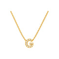Dije Letra G Oro 14k con Diamantes Naturales