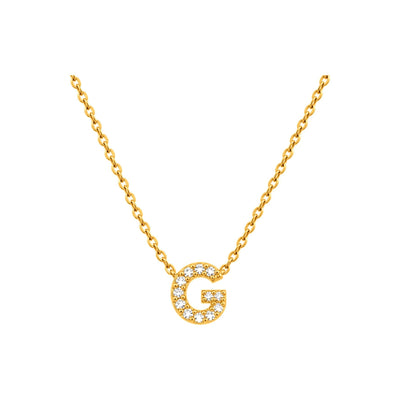 Dije Letra G Oro 14k con Diamantes Naturales