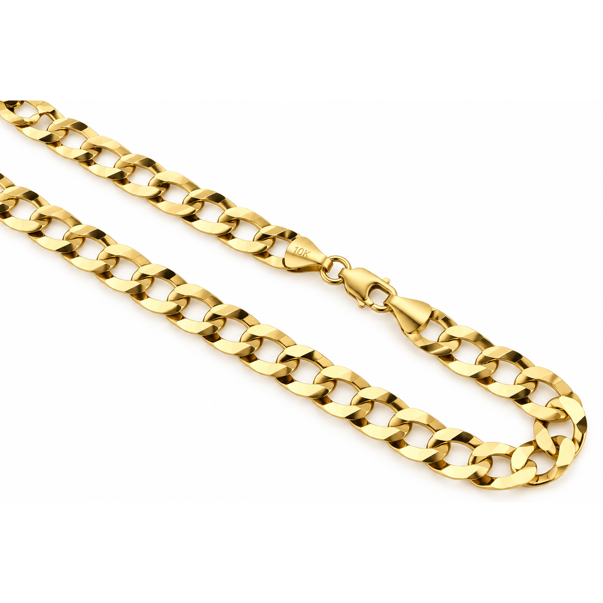 6mm Cadena Oro 10k Cubana Sólida Corte Brillo 24 Pulgadas