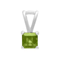 Dije Oro Blanco 14k Cuadrados con Peridoto