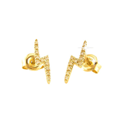 12.76mm Aretes de Dama Oro 14k Pavé con Diamantes Naturales